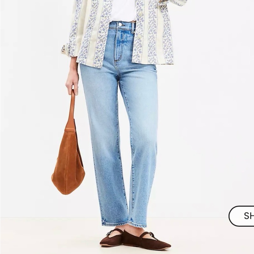 LOFT High Rise Straight Jeans